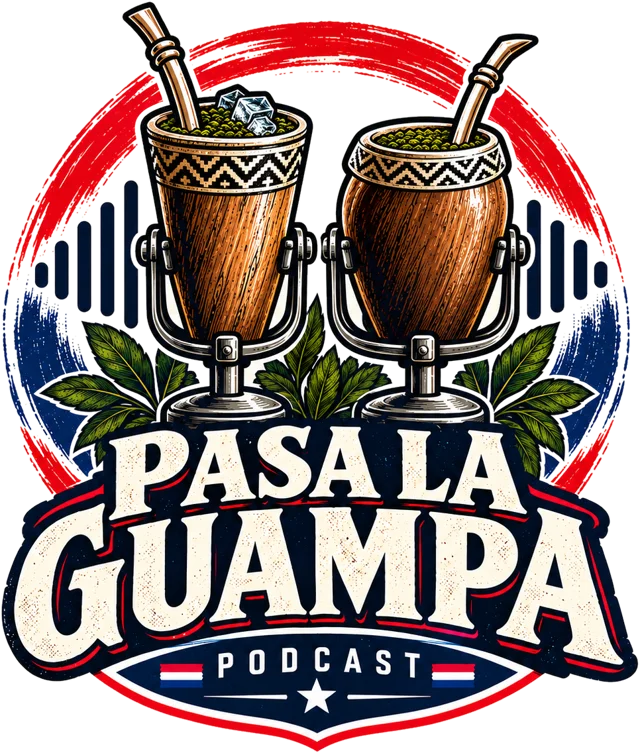 Sello redondo de Pasa la Guampa Podcast